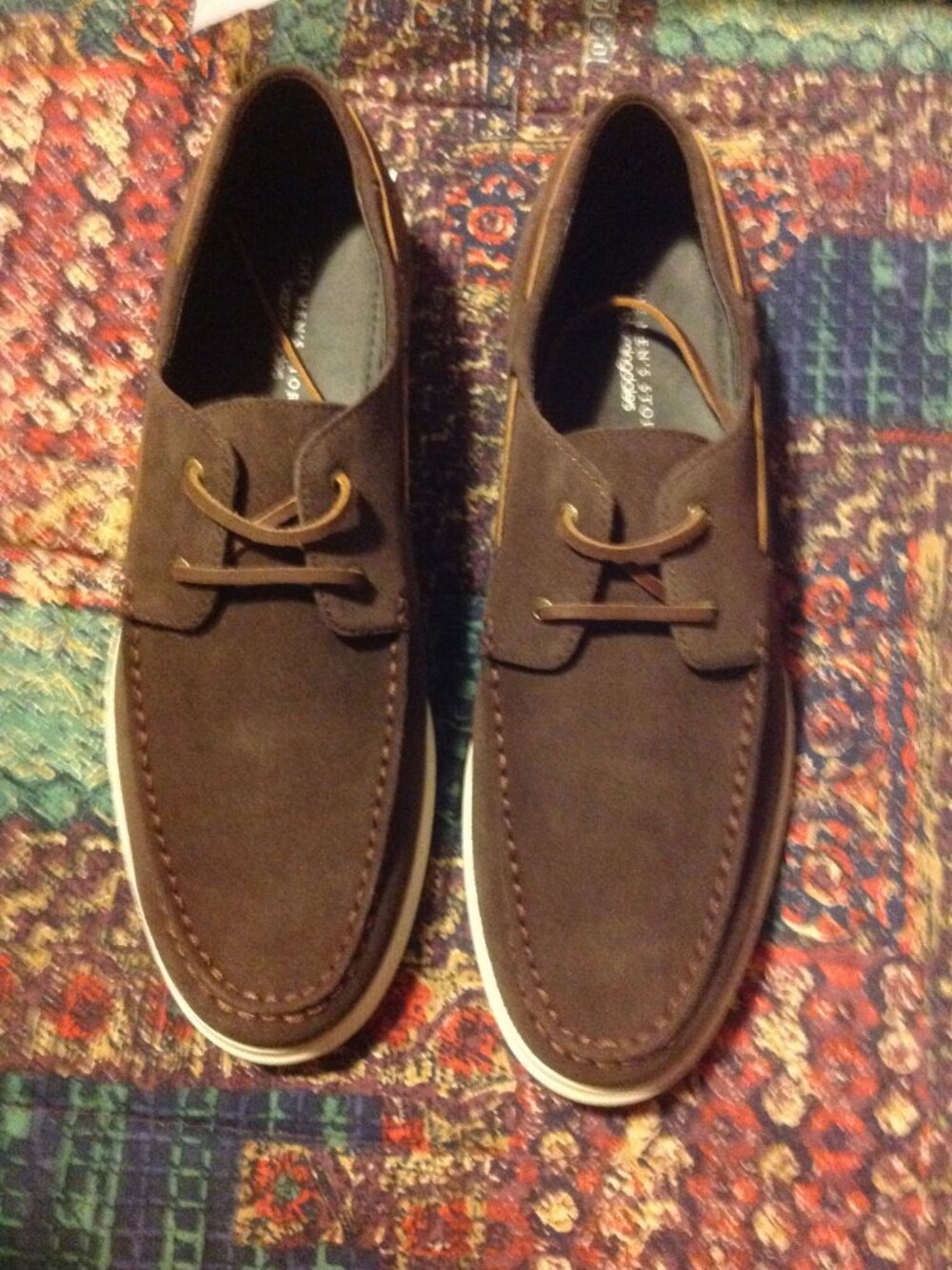 Bloomingdale's Men's Brown WR Suede Boat Shoes - 11.5 - New in Box